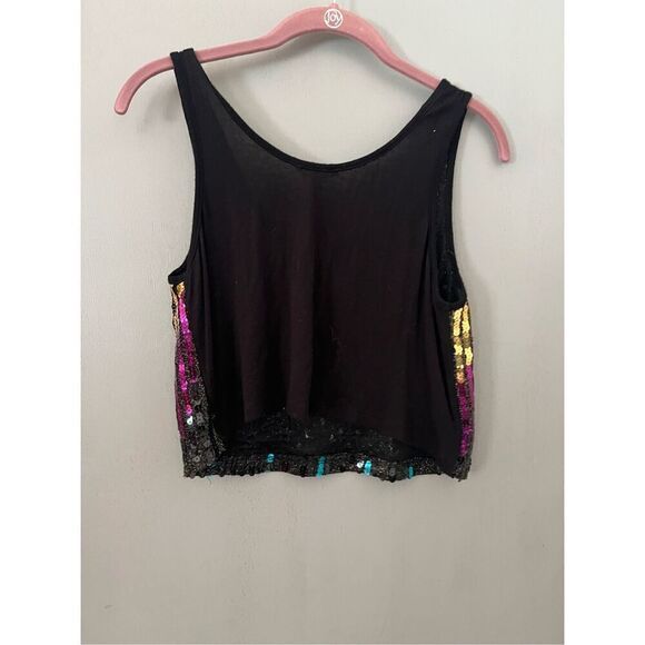 Charlotte Russe Multi-Colored Sequin  Crop Top size Small - Picture 5 of 10